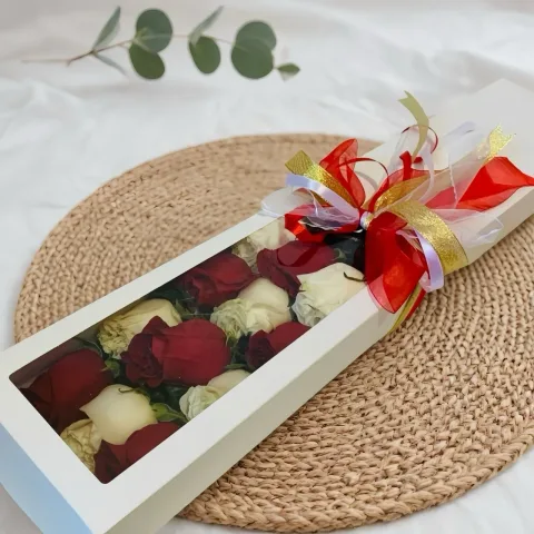 Caja de Rosas Blancas