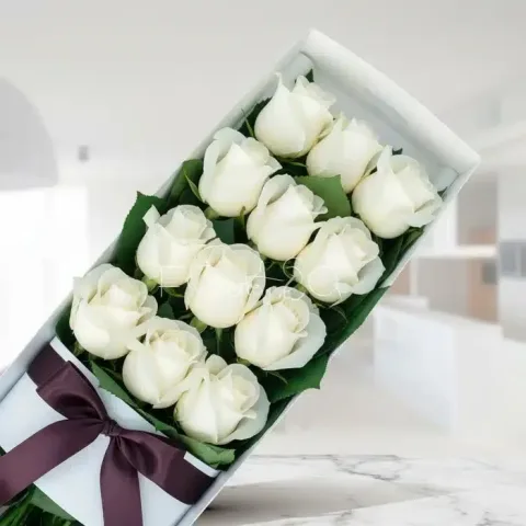 Caja de Rosas Blancas